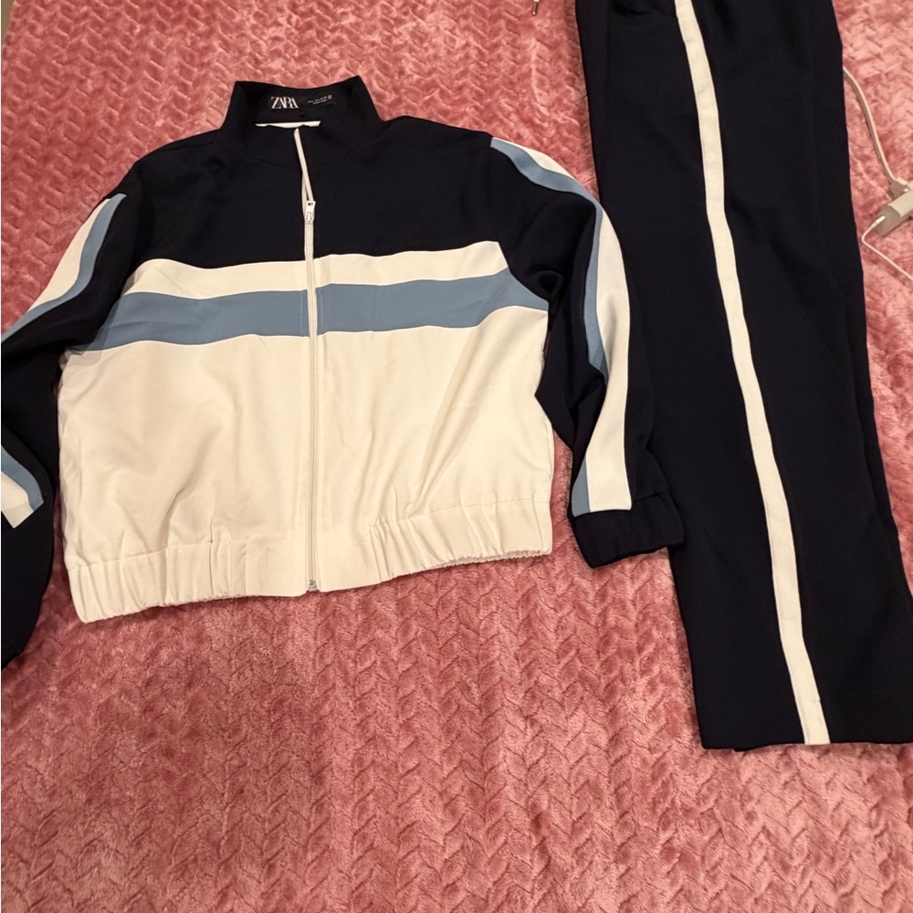 Zara Navy and White Colorblock Tracksuit - Picture 5 of 14